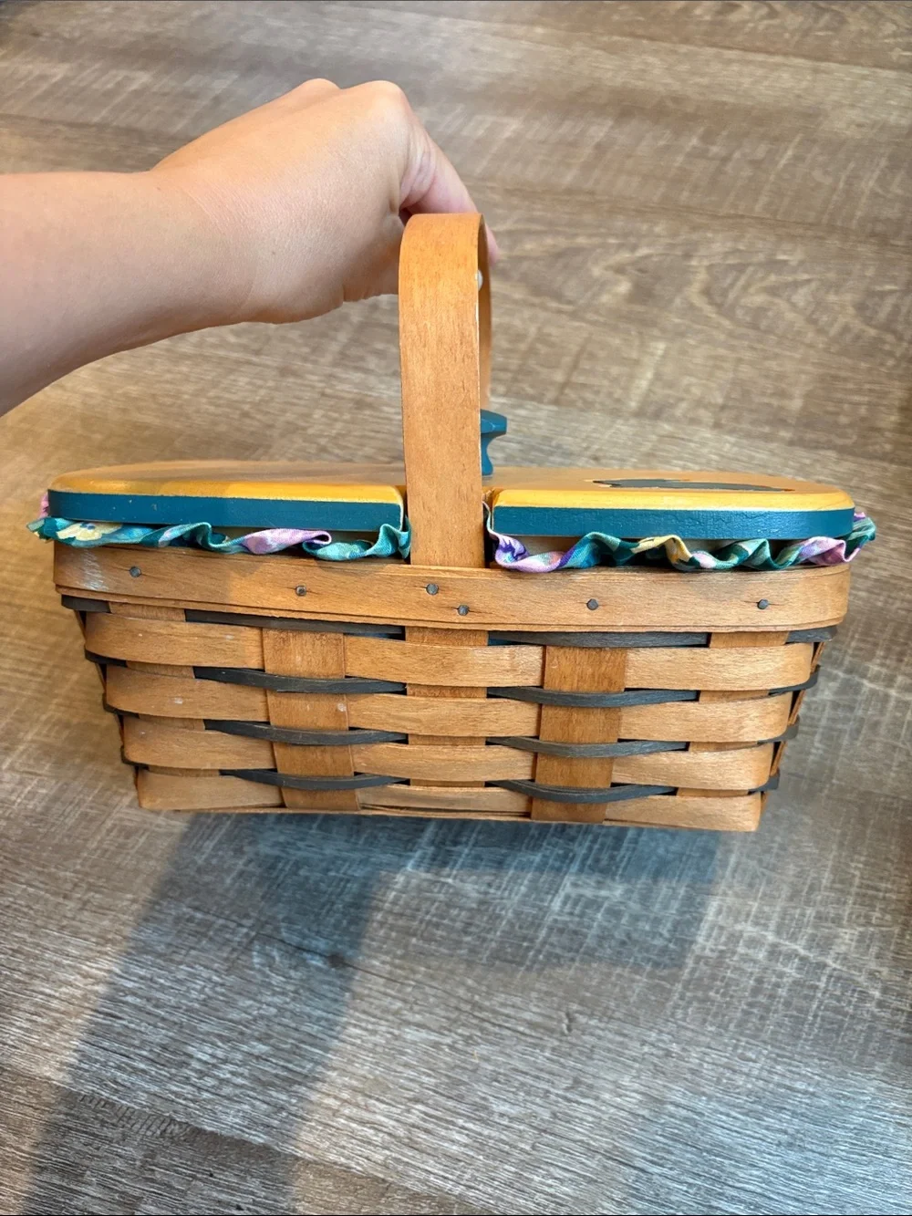 Longaberger Easter Baskets Custom Bunny Lid Floral Liner & Protectors